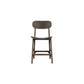 Seln 24 Inch Counter Stool Chair Curved Seat Open Back Dark Gray Wood By Casagear Home BM311541