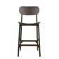 Seln 30 Inch Barstool Chair Curved Seat Open Back Dark Gray Wood By Casagear Home BM311542