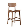 Seln 30 Inch Barstool Chair, Curved Seat, Open Back, Dark Brown Wood By Casagear Home