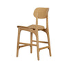 Seln 24 Inch Counter Stool Chair Curved Seat Open Back Light Brown Wood By Casagear Home BM311545