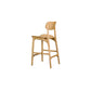 Seln 30 Inch Barstool Chair Curved Seat Open Back Light Brown Wood By Casagear Home BM311546