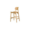 Seln 30 Inch Barstool Chair Curved Seat Open Back Light Brown Wood By Casagear Home BM311546