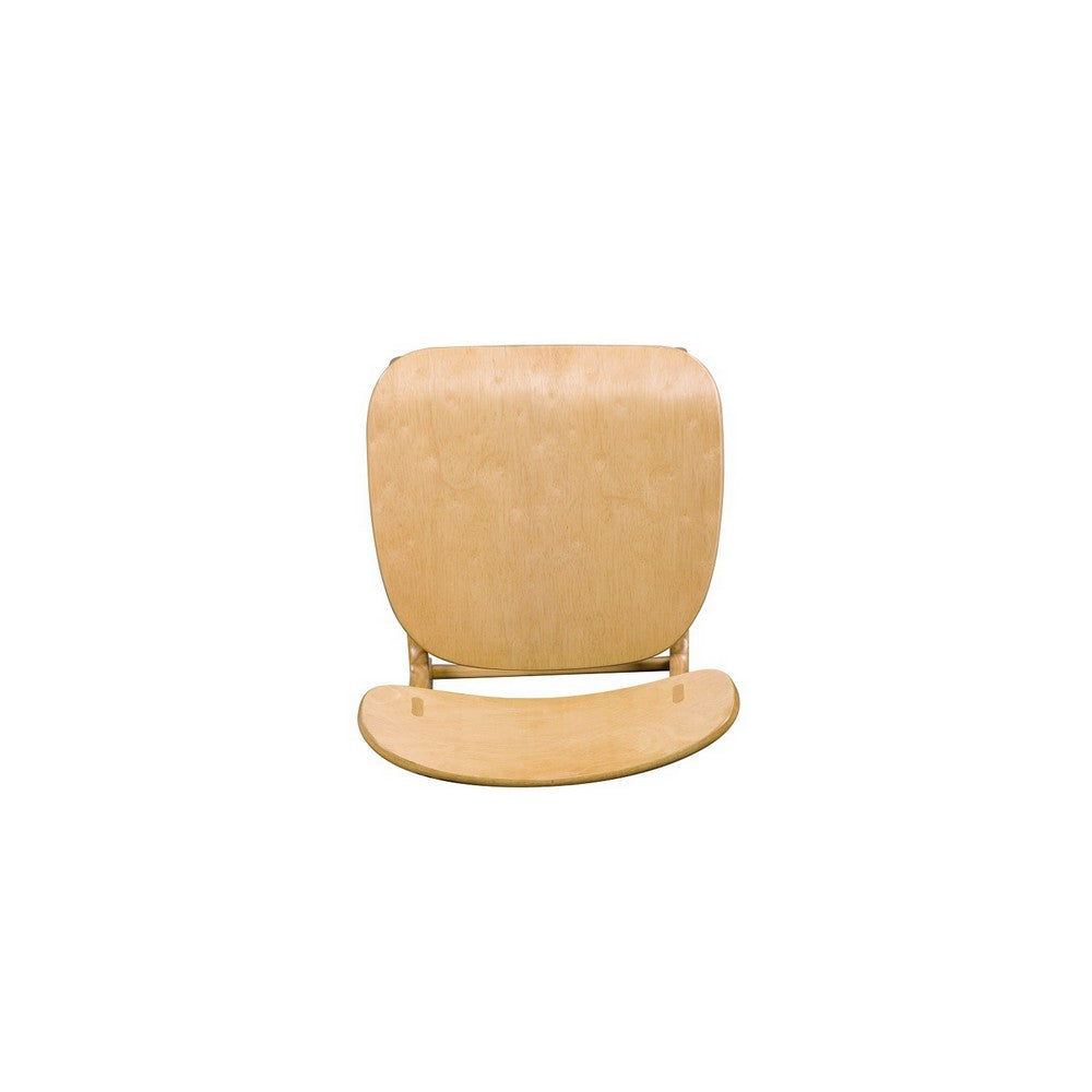 Seln 30 Inch Barstool Chair Curved Seat Open Back Light Brown Wood By Casagear Home BM311546