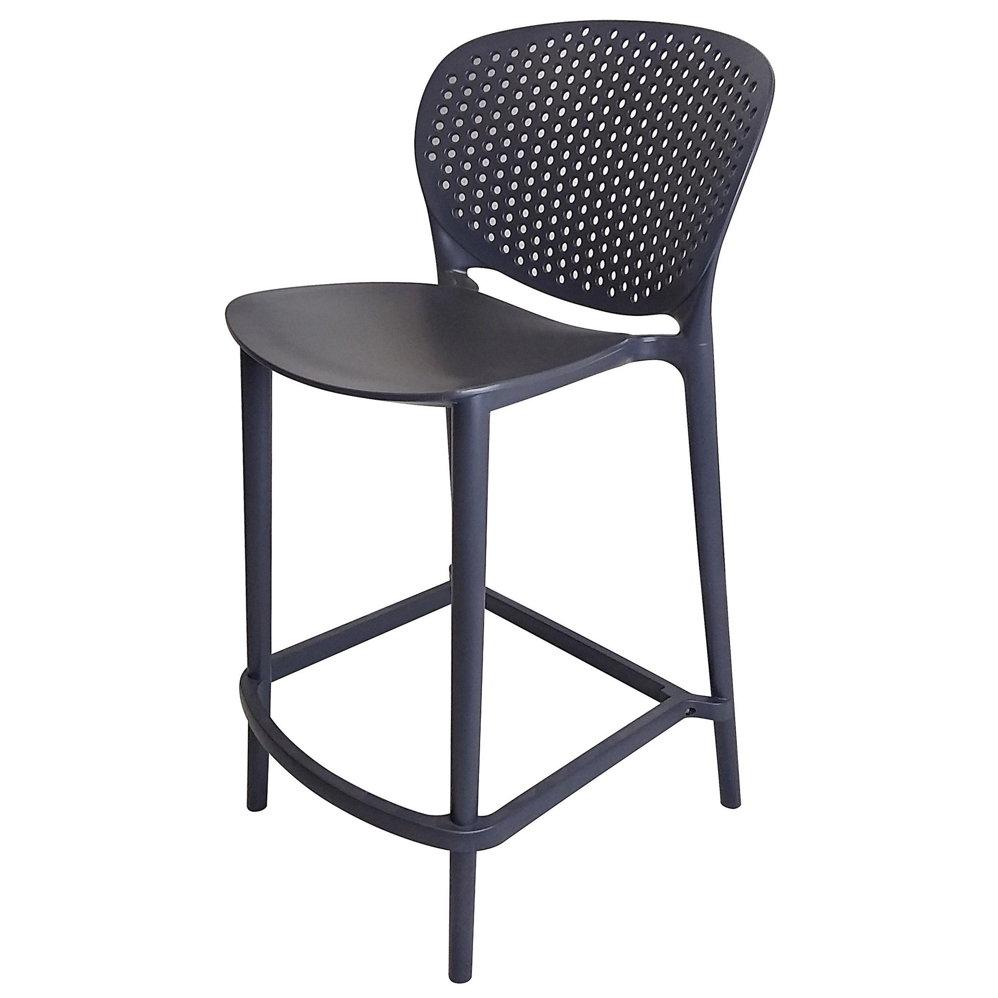 Celin 30 Inch Barstool Chair Set of 4 Stackable Mesh Curved Seat Gray By Casagear Home BM311548