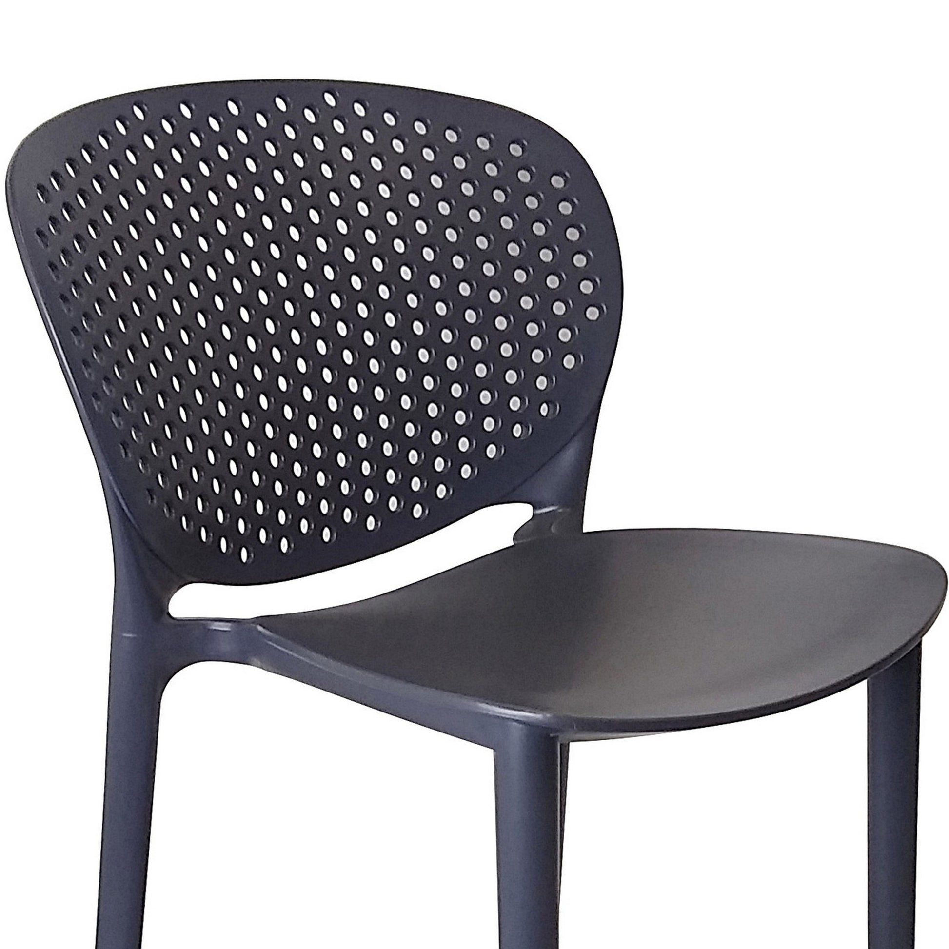 Celin 30 Inch Barstool Chair Set of 4 Stackable Mesh Curved Seat Gray By Casagear Home BM311548