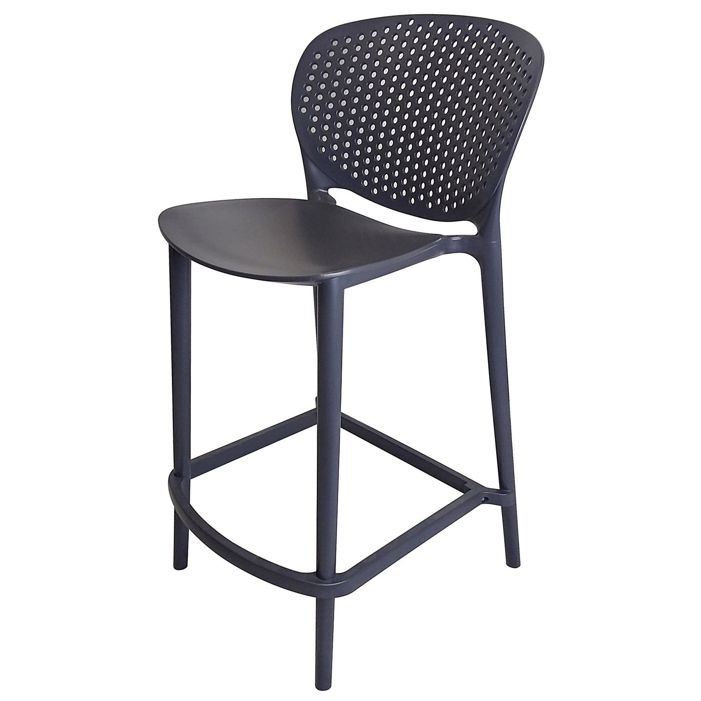 Celin 26 Inch Counter Stool Chair Set of 4 Stackable Mesh Back Gray By Casagear Home BM311552