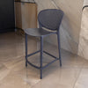 Celin 26 Inch Counter Stool Chair Set of 4 Stackable Mesh Back Gray By Casagear Home BM311552