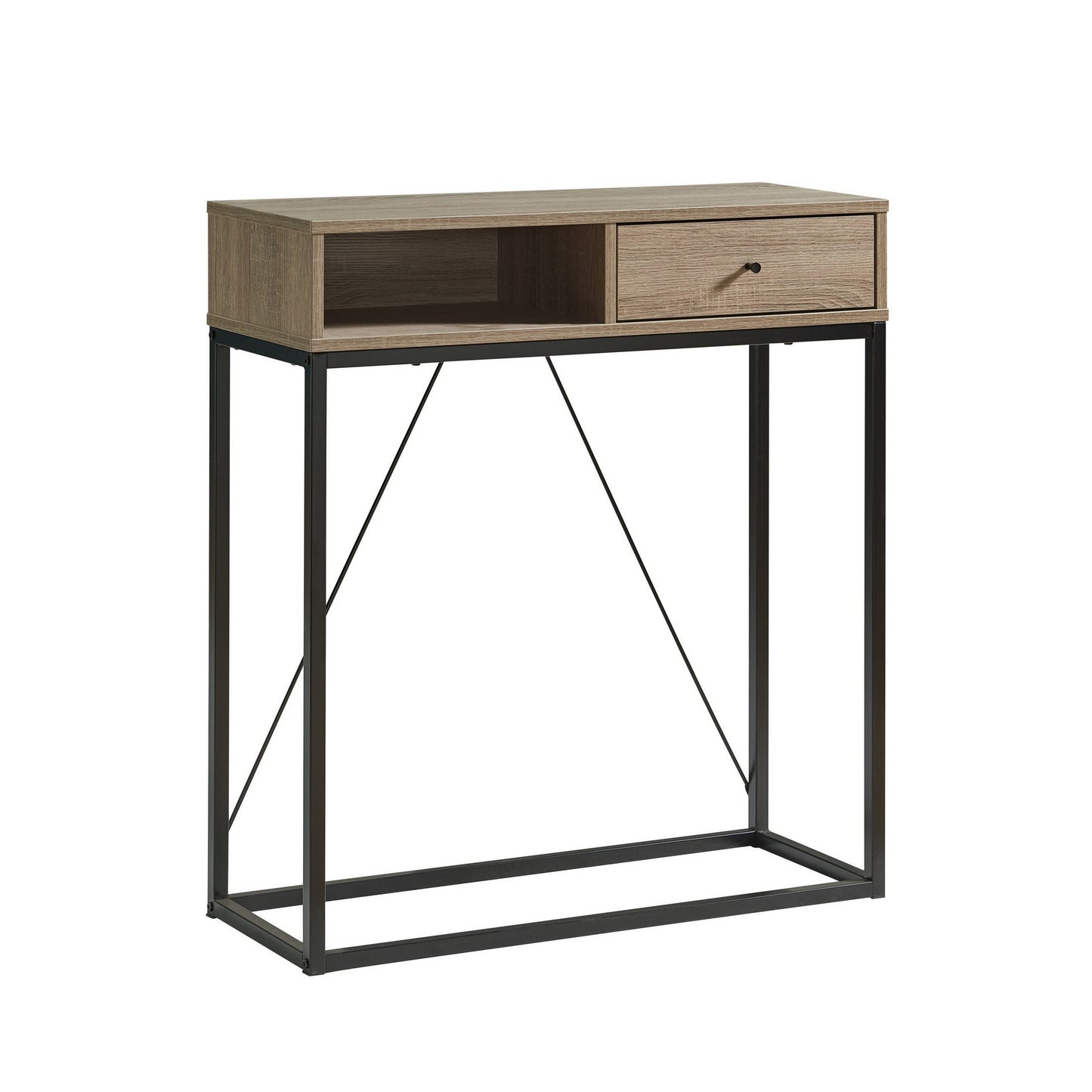 Bery 34 Inch Sideboard Console Table 1 Cubby Shelf 1 Drawer Taupe Black By Casagear Home BM311560