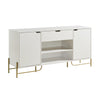 Bery 62 Inch TV Media Entertainment Console 2 Cabinets 1 Drawer White By Casagear Home BM311561