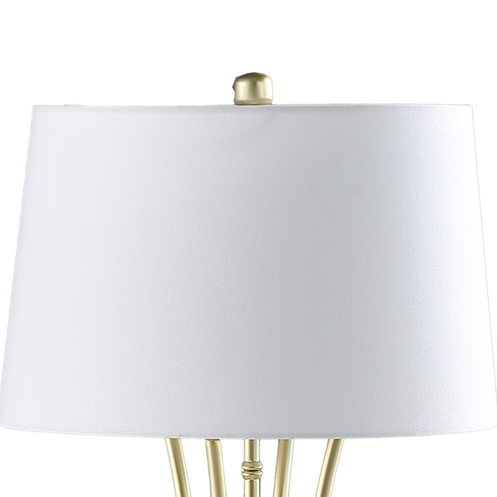 Lisi 29 Inch Table Lamp White Drum Shade Gold Mettalic Bamboo Style Base By Casagear Home BM311577