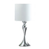 Omi 25 Inch Table Lamp Drum White Shade Sleek Slender Modern Chrome Body By Casagear Home BM311580