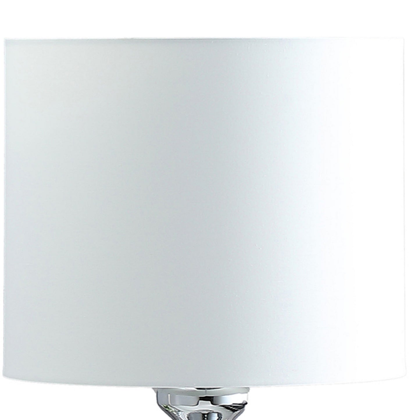 Omi 25 Inch Table Lamp Drum White Shade Sleek Slender Modern Chrome Body By Casagear Home BM311580