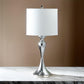 Omi 25 Inch Table Lamp Drum White Shade Sleek Slender Modern Chrome Body By Casagear Home BM311580