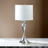 Omi 25 Inch Table Lamp Drum White Shade Sleek Slender Modern Chrome Body By Casagear Home BM311580