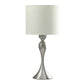 Omi 25 Inch Table Lamp Drum White Shade Sleek Modern Brushed Silver Body By Casagear Home BM311581