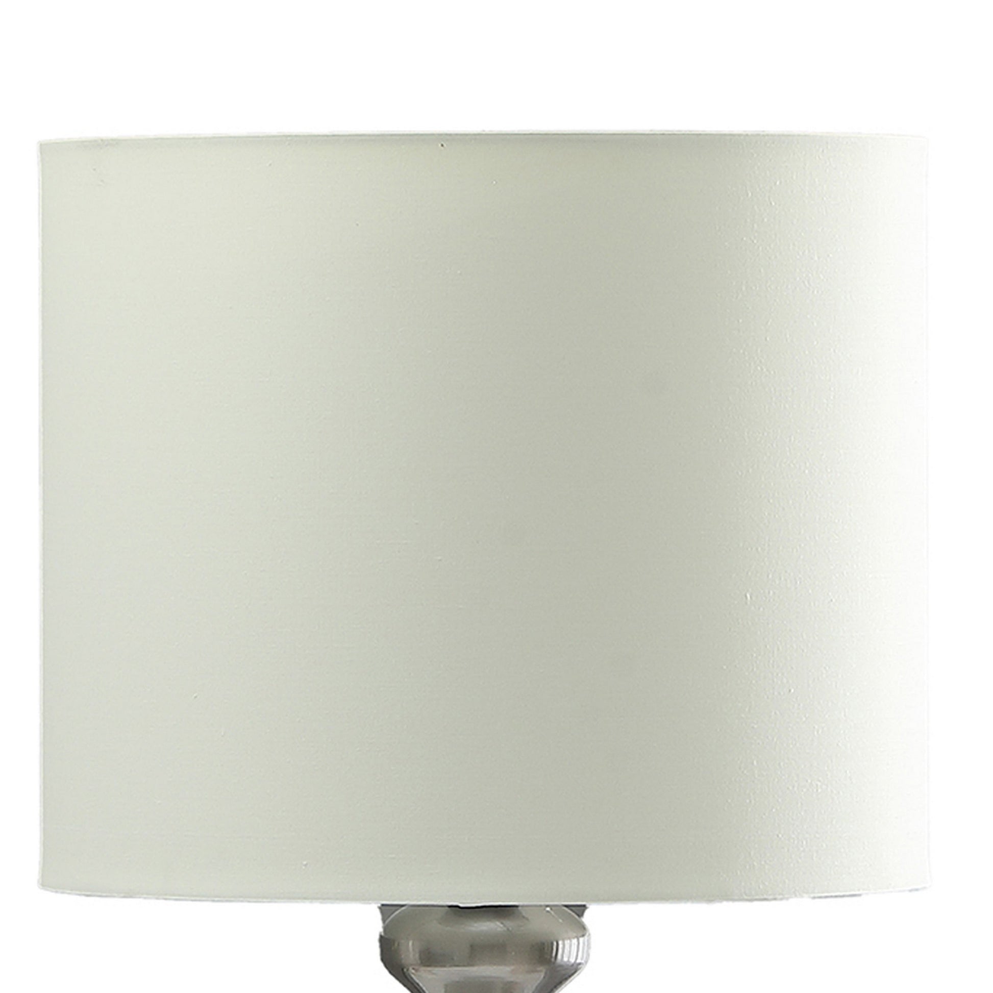 Omi 25 Inch Table Lamp Drum White Shade Sleek Modern Brushed Silver Body By Casagear Home BM311581