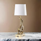 Ree 24 Inch Accent Table Lamp, Monkey Resin Sculpture, Drum Shade, Gold By Casagear Home