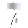 Jiya 59 Inch Arc Floor Lamp Hanging Design 2 White Drum Shades Black By Casagear Home BM311592