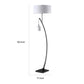 Jiya 59 Inch Arc Floor Lamp Hanging Design 2 White Drum Shades Black By Casagear Home BM311592