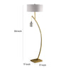 Jiya 59 Inch Arc Floor Lamp Hanging Design 2 White Drum Shades Gold By Casagear Home BM311593