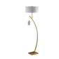 Jiya 59 Inch Arc Floor Lamp Hanging Design 2 White Drum Shades Gold By Casagear Home BM311593