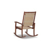 Emin 38 Inch Rocking Chair Outdoor Resin Wicker Seat Brown Wood Frame By Casagear Home BM311596