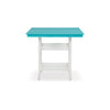 Ely 42 Inch Counter Height Dining Table Outdoor Slatted Turquoise White By Casagear Home BM311600