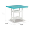 Ely 42 Inch Counter Height Dining Table Outdoor Slatted Turquoise White By Casagear Home BM311600