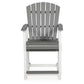 24 Inch Counter Stool Armchair Set of 2 Outdoor Slatted Gray White By Casagear Home BM311602