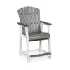 24 Inch Counter Stool Armchair Set of 2 Outdoor Slatted Gray White By Casagear Home BM311602