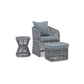 3 Piece Outdoor Chair Ottoman Side Table Set Rope Steel Frame Gray By Casagear Home BM311603