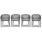 Plum 24 Inch Outdoor Dining Chair Set of 4 Woven Wicker Steel Frame Gray By Casagear Home BM311613