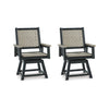 Mide 27 Inch Outdoor Swivel Dining Armchair Set of 2 Beige and Black By Casagear Home BM311616