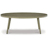 Sven 48 Inch Outdoor Coffee Table Oval Top and Aluminum Frame Brown By Casagear Home BM311618