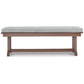 Emme 54 Inch Outdoor Dining Bench Brown Base Gray Padded Cushioning By Casagear Home BM311624