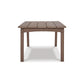 Emme 48 Inch Outdoor Coffee Table Rectangular Slatted Top Brown Frame By Casagear Home BM311626