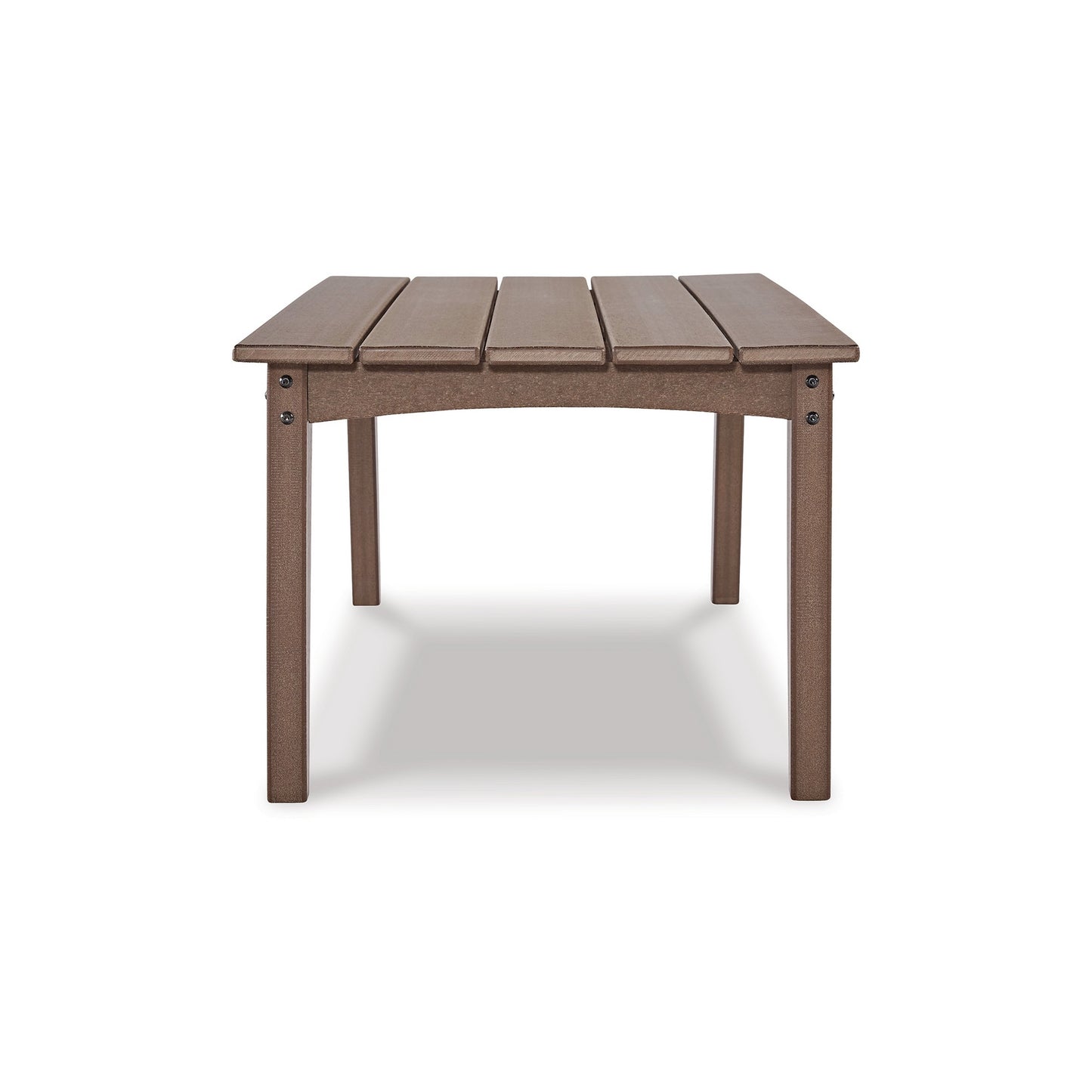 Emme 48 Inch Outdoor Coffee Table Rectangular Slatted Top Brown Frame By Casagear Home BM311626