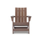 Emme 31 Inch Outdoor Adirondack Chair Slatted Design and Brown Frame By Casagear Home BM311629