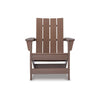 Emme 31 Inch Outdoor Adirondack Chair Slatted Design and Brown Frame By Casagear Home BM311629