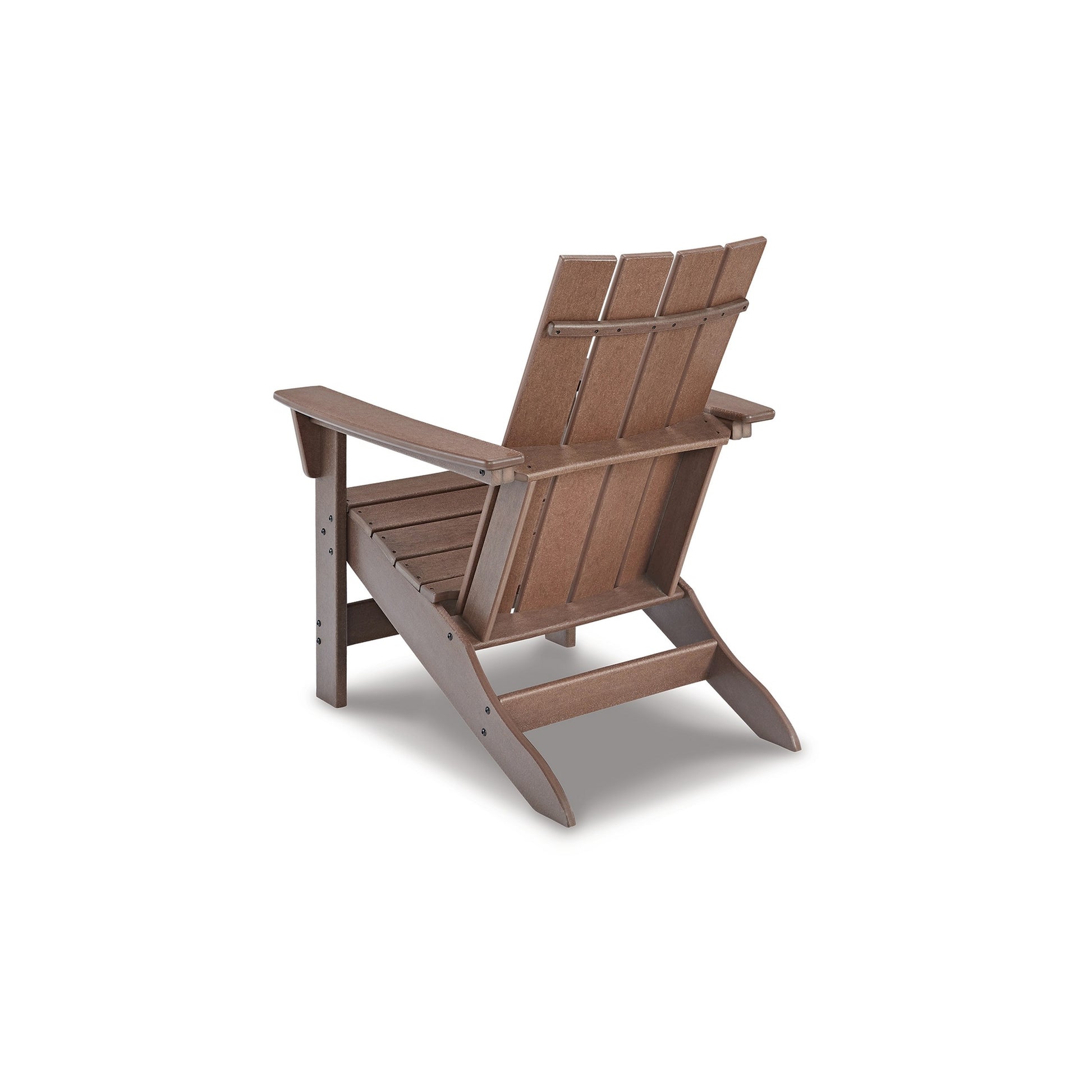 Emme 31 Inch Outdoor Adirondack Chair Slatted Design and Brown Frame By Casagear Home BM311629