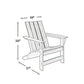 Emme 31 Inch Outdoor Adirondack Chair Slatted Design and Brown Frame By Casagear Home BM311629