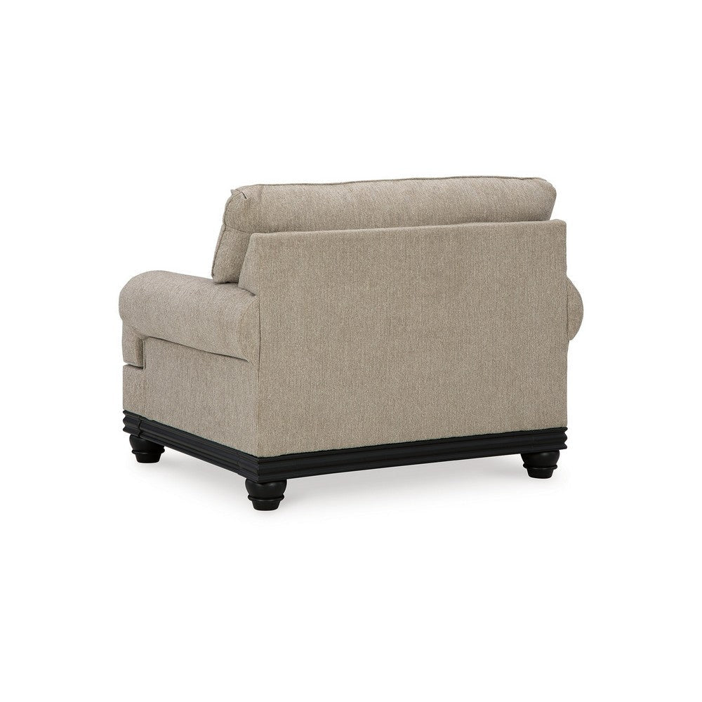 Bian 54 Inch Accent Armchair Oversized Cushion 1 Pillow Taupe Polyester By Casagear Home BM311635