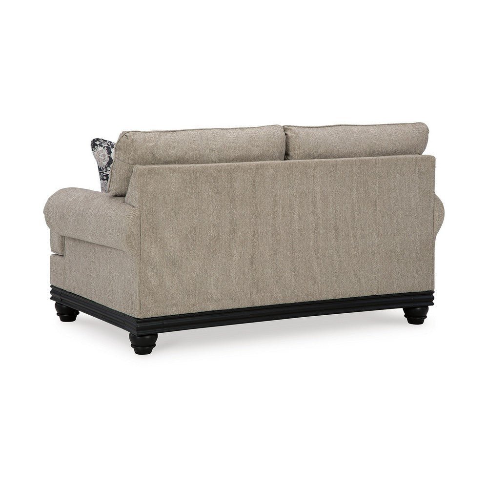 Bian 73 Inch Loveseat Oversized Cushions 2 Pillows Taupe Polyester By Casagear Home BM311636