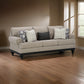 Bian 99 Inch Sofa, Oversized Cushions, 5 Accent Pillows, Taupe Polyester By Casagear Home