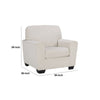 Caten 39 Inch Armchair Transitional Polyester Upholstery Snowy White By Casagear Home BM311639