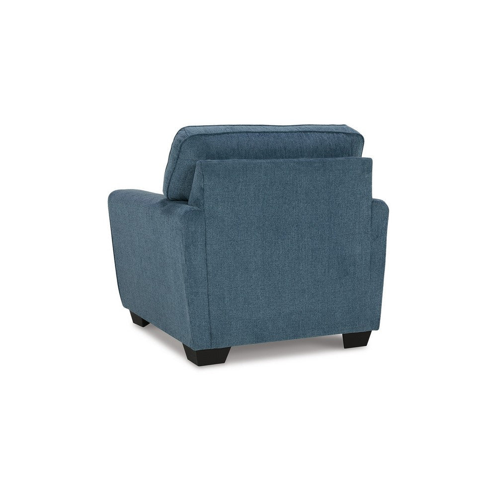 Caten 39 Inch Armchair Transitional Polyester Upholstery Muted Blue By Casagear Home BM311640