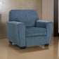 Caten 39 Inch Armchair Transitional Polyester Upholstery Muted Blue By Casagear Home BM311640