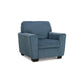 Caten 39 Inch Armchair, Transitional Polyester Upholstery, Muted Blue By Casagear Home