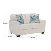 Caten 63 Inch Loveseat Transitional Polyester 2 Pillows Snowy White By Casagear Home BM311641