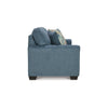 Caten 63 Inch Loveseat Transitional Polyester 2 Pillows Muted Blue By Casagear Home BM311642